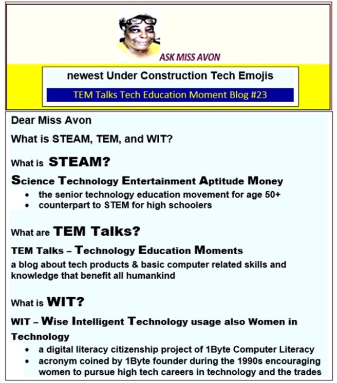 Ask Miss Avon TEM Talks tech education moments blog 23