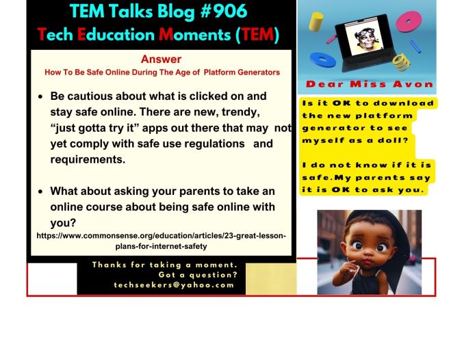 Ask Miss Avon Tech Education Moment (TEM) Blog Question: Can ai Make Me a&nbsp;Doll?
