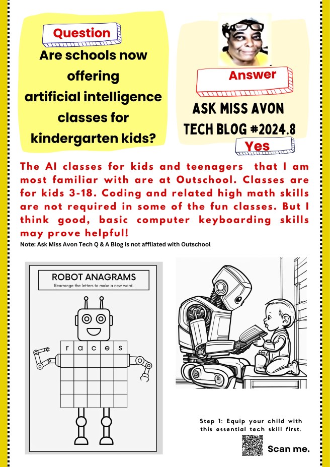AI Classes For Kids: Ask Miss Avon Tech Education Blog&nbsp;Q&A