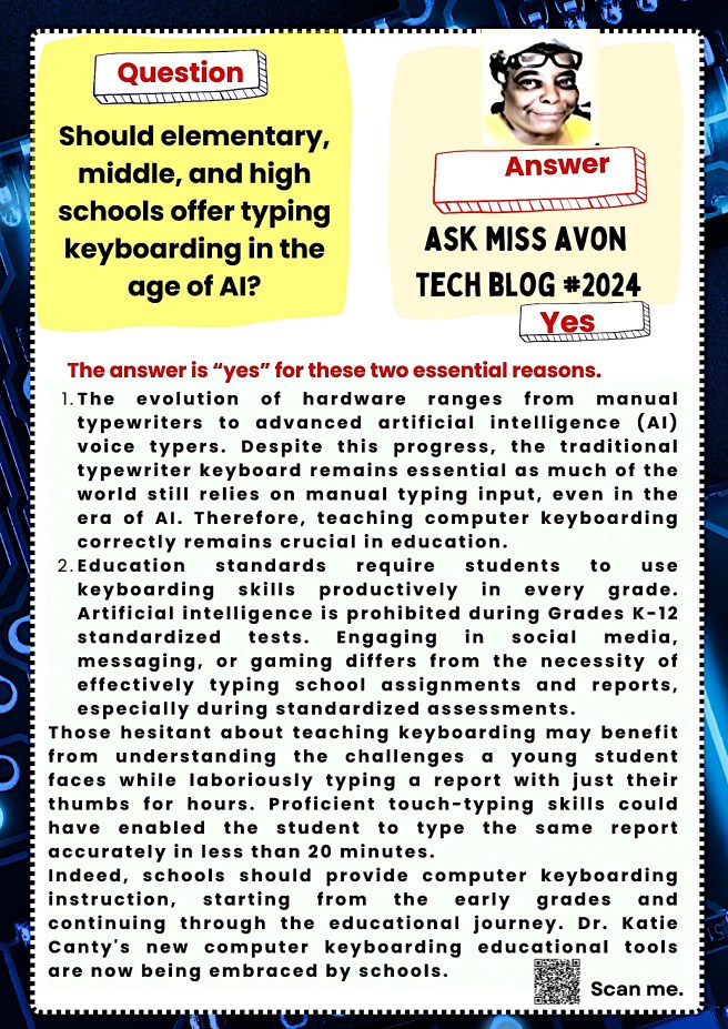 Ask Miss Avon: How To Rethink Computer Keyboarding Typing Skills in The Age of&nbsp;AI